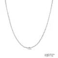 Elegante 1,5mm titanium stalen gedraaide touwketting in zilver, SKU-variant - Vierkante Gegolfde Gebogen Slangenketting (STN25305) / Staalkleur