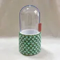 Soporte de lujo para brochas con diamantes de imitación verdes y tapa transparente - Juego de 8 / Verde