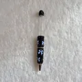 Black rhinestone ballpoint pen decorated with light blue polymer clay bows gift - Light Blue Bowknot Black Base (Butterfly Full Rhinestone Pen) / Light Blue Bow (Black Pen Body)