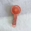 Elegante draagbare mini-handventilator met oranje en witte fonkelende strassteentjes - A4 Eenvoudige Stijl / 10 / Oranje