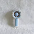 Draagbare oplaadbare strass mini handventilator in lichtblauw met dolfijnopdruk - A6 Grote Strass Stijl / 10 / Wit