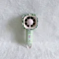 Draagbare mini oplaadbare handventilator versierd met groene steentjes voor buiten - A6 Grote Strass Stijl / 10 / Groen
