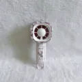 Draagbare roze handventilator versierd met strass-steentjes en een schattige kat - A6 Grote Strass Stijl / 10 / Roze