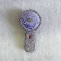 Draagbare paarse handventilator met sprankelende paarse en zilveren strass-kristallen - 10 / A8 Strass Handheld Stijl / Paars
