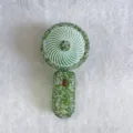 Draagbare miniventilator met groene en zilveren strass-steentjes - 10 / A8 Strass Handheld Stijl / Groen