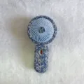 Draagbare blauwe mini-handventilator met strassteentjes en handige USB-oplaadfunctie. - 10 / A8 Strass Handheld Stijl / Blauw