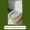 Durable avocado green waterproof silicone toilet seat cover for bathroom hygiene - Thickened / Green