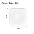 Protecteur de mur en silicone blanc carré de 4cm et butoir de poignée de porte motif soleil - Lion (3078K)