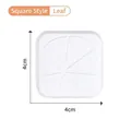 Butoir de poignée de porte carré en silicone blanc et protection murale motif feuille 4x4cm - Feuille (3078K)