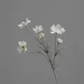 Single branch of artificial white cosmos flowers for minimalist home floral decoration. - White