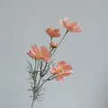 Elegant single stem artificial pink cosmos silk flower for minimalist home and wedding decor - Coral Pink