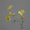 Lifelike yellow artificial cosmos silk flower branch for home and wedding decor - Yellow