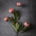 Künstlicher Pfingstrosenstrauß in Cremepink für elegante Heim- und Tischdekoration - Dunkelrosa