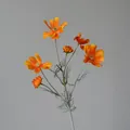 Single stem of realistic orange artificial cosmos flowers for home decor - Orange