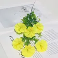 Vibrant yellow artificial morning glory silk flowers for home and outdoor decor - Yellow