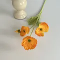 Realistische orangefarbene Mohn-Kunstblume mit beflocktem Stiel für die Innendekoration - Orange