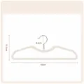 White flocked space-saving clothes hanger with non-slip design and clear dimensions - Flocked Short Neck Hanger (M-Type Flocked) / 10 Pieces/Pack (42cm) / Off White