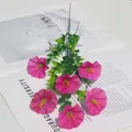 Vibrant artificial pink morning glory flowers bouquet for home and garden decoration - Red Lotus