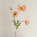 Elegante künstliche Mohnblume mit pfirsichfarbenen Blüten und realistischem Stiel - Lachsfarben
