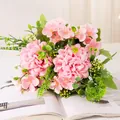 Elegant realistic pink artificial hydrangea flower bouquet for home table decoration and photography - Pink