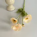 Realistische künstliche Mohnblume in Pfirsichfarbe mit beflocktem Stiel für Deko - Champagner