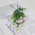 Artificial purple and white morning glory flowers bouquet for home outdoor decoration - Purple Edge