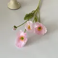 Realistische hellrosa beflockte Mohnblume für Heimdekoration und Fotografie-Requisiten - Rosa