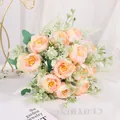 Realistic 6-head peach artificial peony flower bouquet for home decoration and gifts - Champagne
