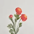 Realistic Nordic style three-head artificial Ranunculus flower bouquet in orange gradient - Sunset Orange