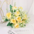 High-quality realistic artificial yellow peony flower bouquet for home interior decoration - Yellow