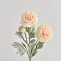 Elegant peach 3-head artificial ranunculus silk flower stem for Nordic home floral decor - Champagne