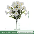 Artificial white morning glory bouquet with eucalyptus leaves, 35cm total length - White