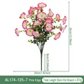 Artificial pink edge morning glory with eucalyptus leaves, 35cm height - Pink Edged