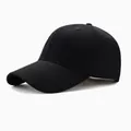 Classic solid black adjustable baseball cap for breathable summer outdoor sun protection. - M (56-58cm) / Simple Smooth Style / Black