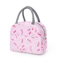 Insulated pink lunch bag with unicorn and rainbow prints for students and office workers - Unicorn