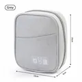 Portable gray travel electronic organizer bag for cables and chargers, 16x13x6cm - Gray