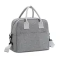 Grote geïsoleerde grijze lunchtas met stevige handvatten en een verstelbare schouderriem - 27*15*21,5 cm crossbody koeltas / Grijs