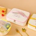 Borsa termica quadrata con motivo a coniglio rosa e maniglia portatile per studenti - Coniglio / Rosa