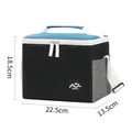 Isoliertes Lunchbag in Kontrastfarben mit verstellbarem Schultergurt, 22,5x13,5x18,5cm - Schwarz