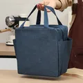 Bolsa de almuerzo térmica grande con bolsillos laterales azul marino para trabajo. - Estilo Simple de Bolsillo Lateral / Azul marino