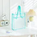 Bolso de mano de PVC transparente con correas verde menta para estudiantes - Vertical / Verde menta