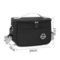 Black insulated lunch bag, small size, with adjustable shoulder strap and handle - Small Size (24x12x17cm) / Black