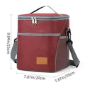 Große rote isolierte Lunchtasche aus Oxford-Gewebe für Picknicks, Maße 25x20x20 cm - Burgunderrot