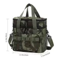 Large double-layer camouflage insulated picnic bag with detailed size dimensions shown - TG17 / Jungle Camouflage