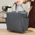 Gran bolsa de almuerzo térmica gris con bolsillos laterales dobles y asas fuertes - Estilo Simple de Bolsillo Lateral / Gris