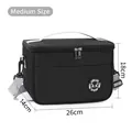 Large capacity black insulated lunch bag in medium size with dimensions 26x14x18cm - Medium Size (26x14x18cm) / Black