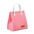 Sac à lunch rose isotherme avec poignées grises pour les repas au bureau ou l'école - Rose rouge