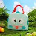 Sac à lunch isotherme monstre vert menthe mignon avec poignées rouges pour l'école - Vert (Sirène)