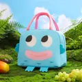 Sac à lunch isotherme mignon monstre bleu avec poignées roses pour pique-nique et école - Bleu (Sirène)