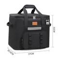 Große schwarze isolierte Picknicktasche für Outdoor-Camping, Größe 37x35,5x31cm - Schwarz (TG60)